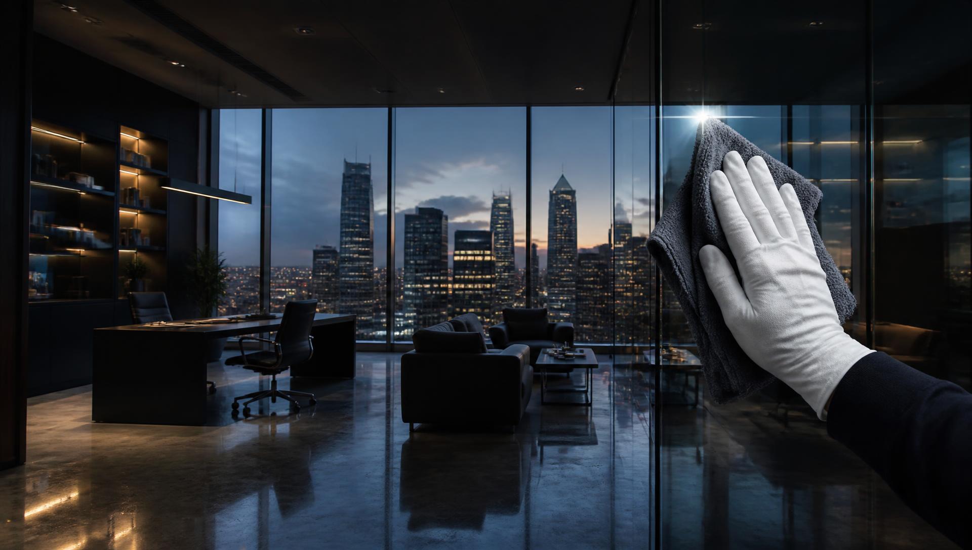 Professional office cleaning team at work in a modern Perth office